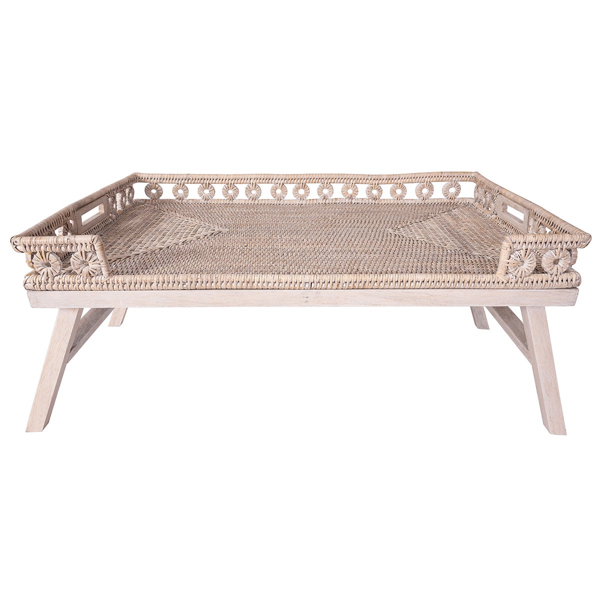 Artifacts Trading Company Inna Design Tray, Wooden Legs White Wash